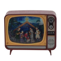 GAEM Изделие декоративное "Телевизор" (подсвет,вьюга,музыка, LR14х3 н/п +USB 100 см), L21 W12 H17 см