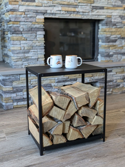 Дровница для камина, дровница для бани, металл, черная