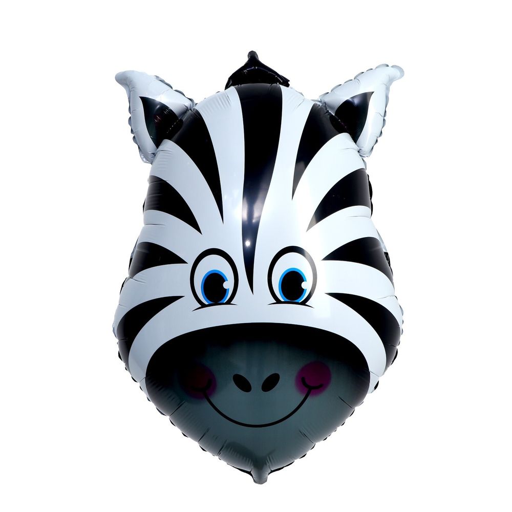 Шар фольгированный "Большая голова,Веселая Зебра" 36'' с гелием