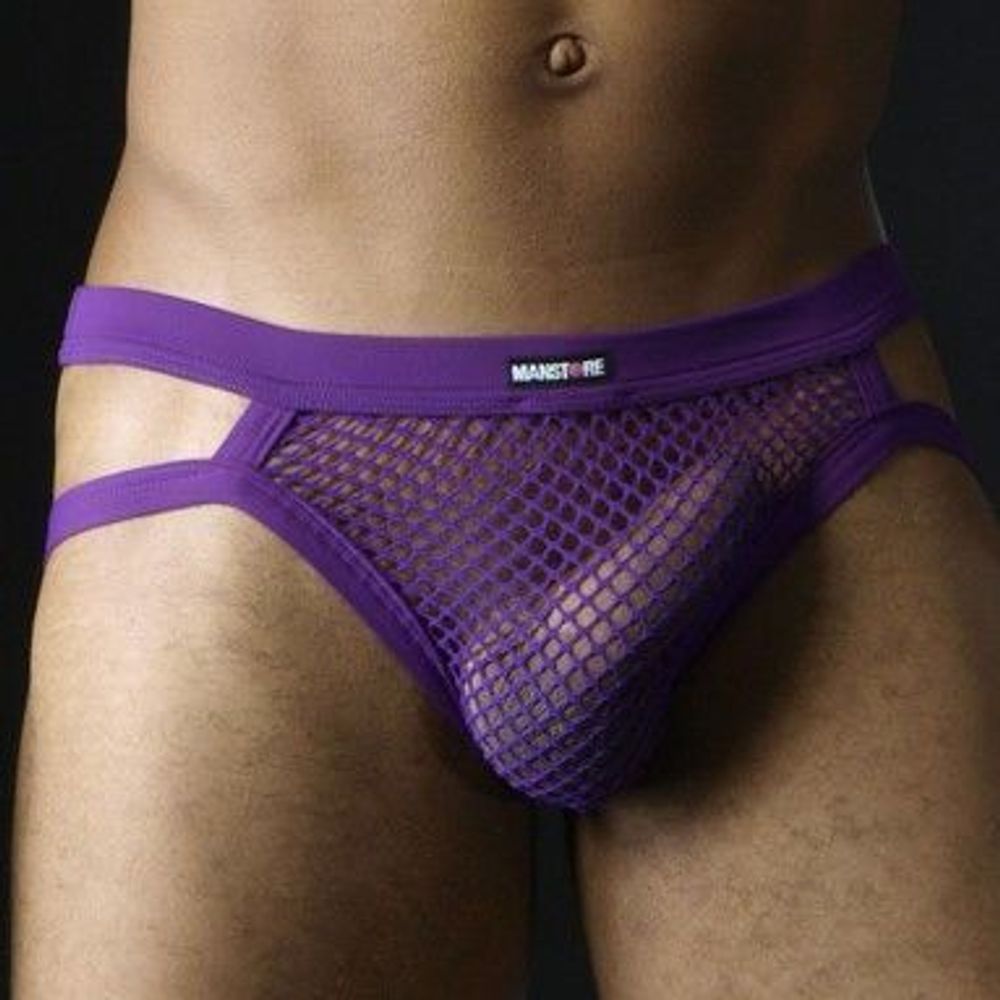 Мужские трусы джоки в сетку Manstore Micropro Plum Jock