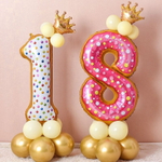Шар фольгированный 32'/81см Цифра 8"Сладкий пончик»