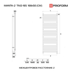 FORMA MANTA 2 168x50 (см) Дизайн-радиатор водяной