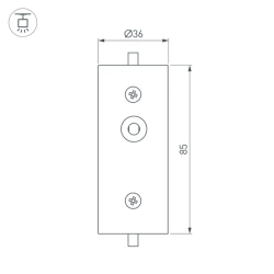 Соединитель профиля ROUND-D36-360-180 BLACK (Arlight, Алюминий) 050536