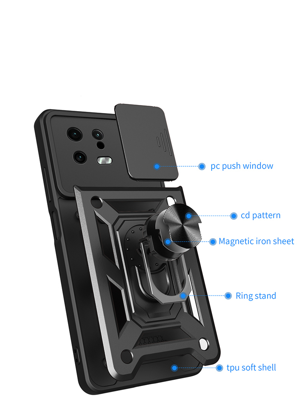 Чехол с кольцом Bumper Case для Xiaomi 13