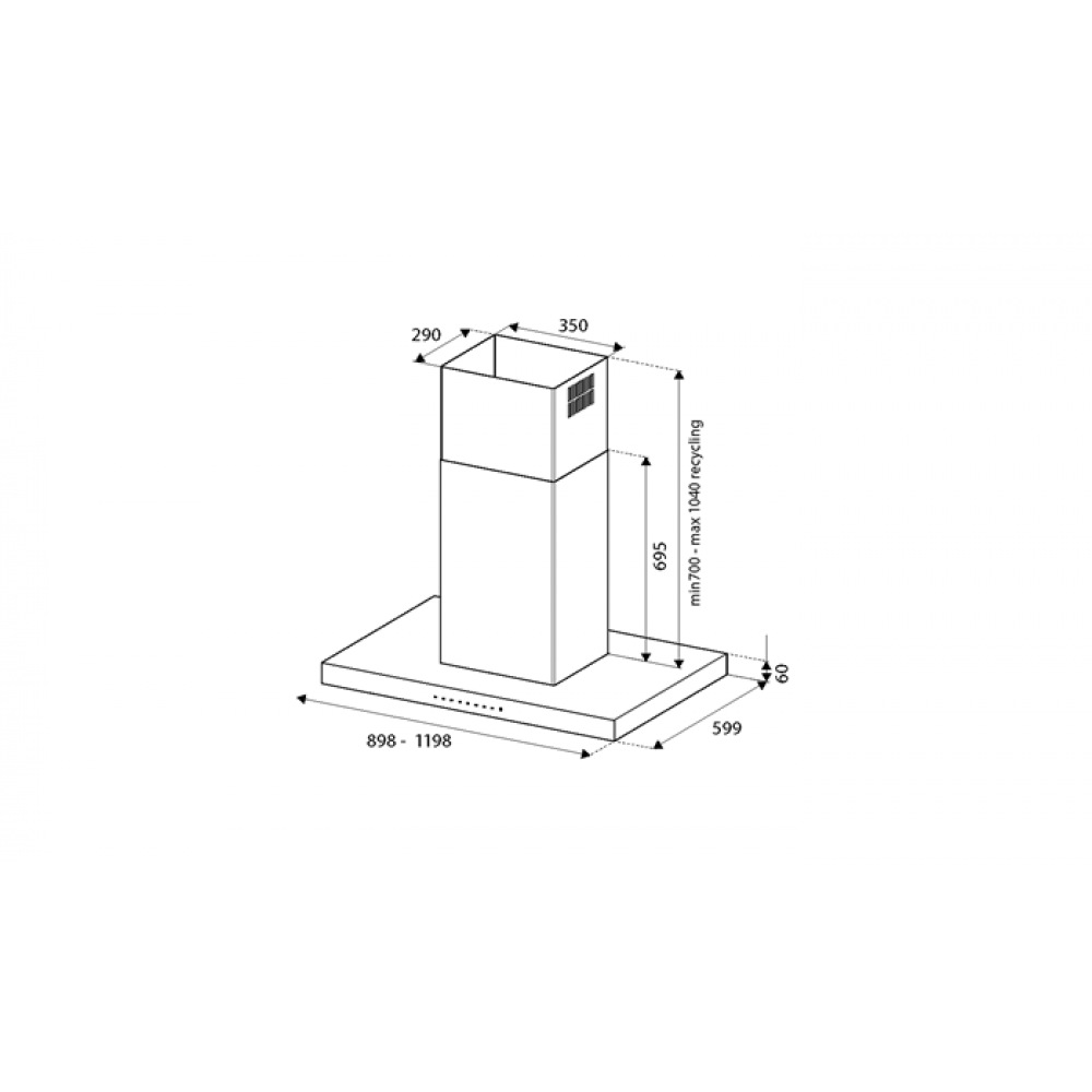 Вытяжка островная Bertazzoni KTI90PRO1XA