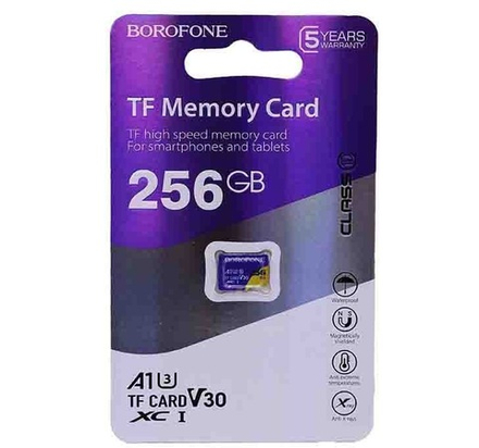 Micro SDHC карта памяти BOROFONE 256ГБ Class 10