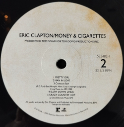 Винтажная виниловая пластинка LP Eric Clapton Money And Cigarettes (Germany 2018)