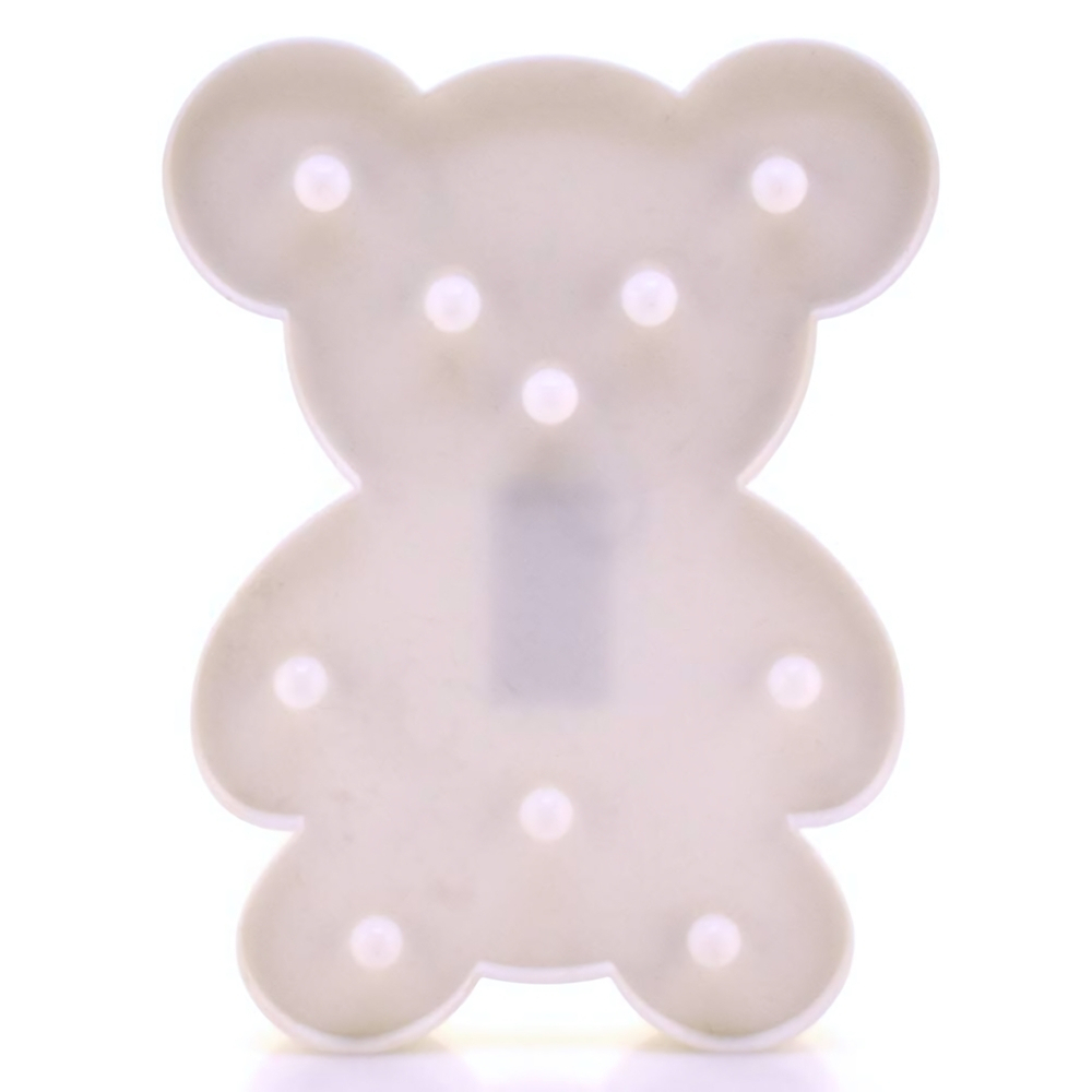 Ночник Мишка на бат. 25,5см 4 цвета микс пакет