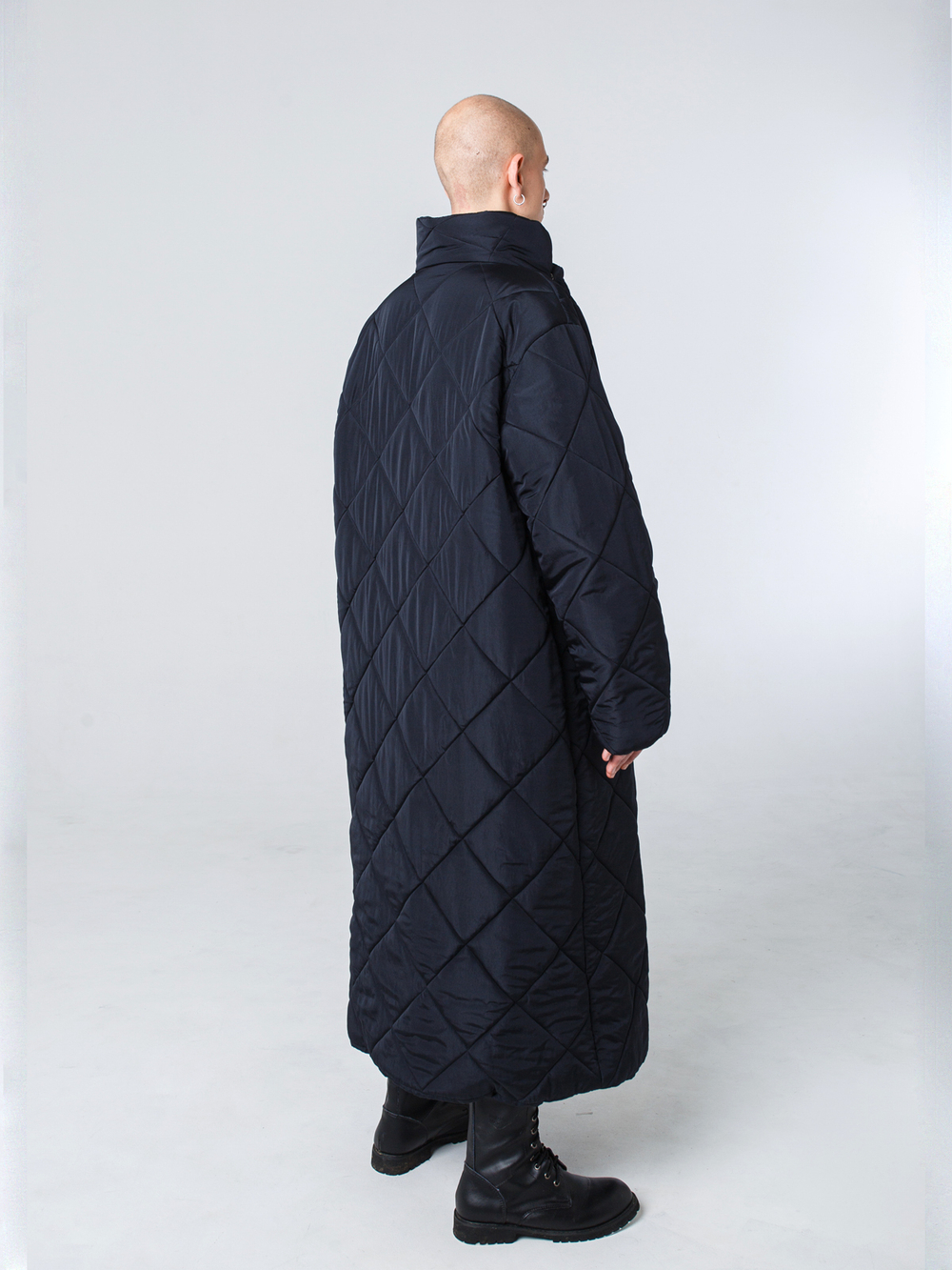 Пальто-одеяло унисекс с воротником "Кутанка". Черное