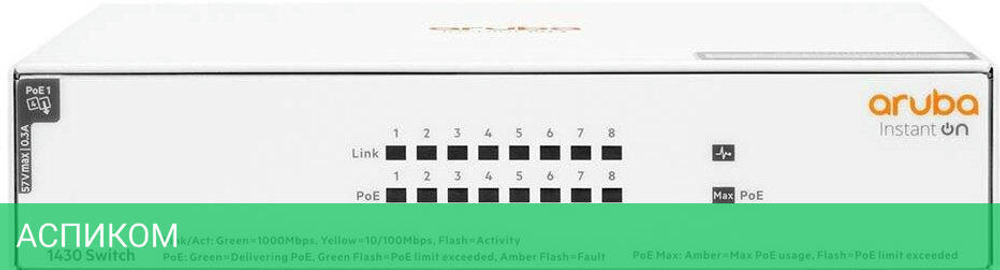 Коммутатор HPE Aruba Instant On 1430 8G (R8R46A)