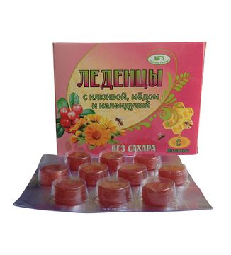 Леденцы без сахара с клюквой, медом и календулой