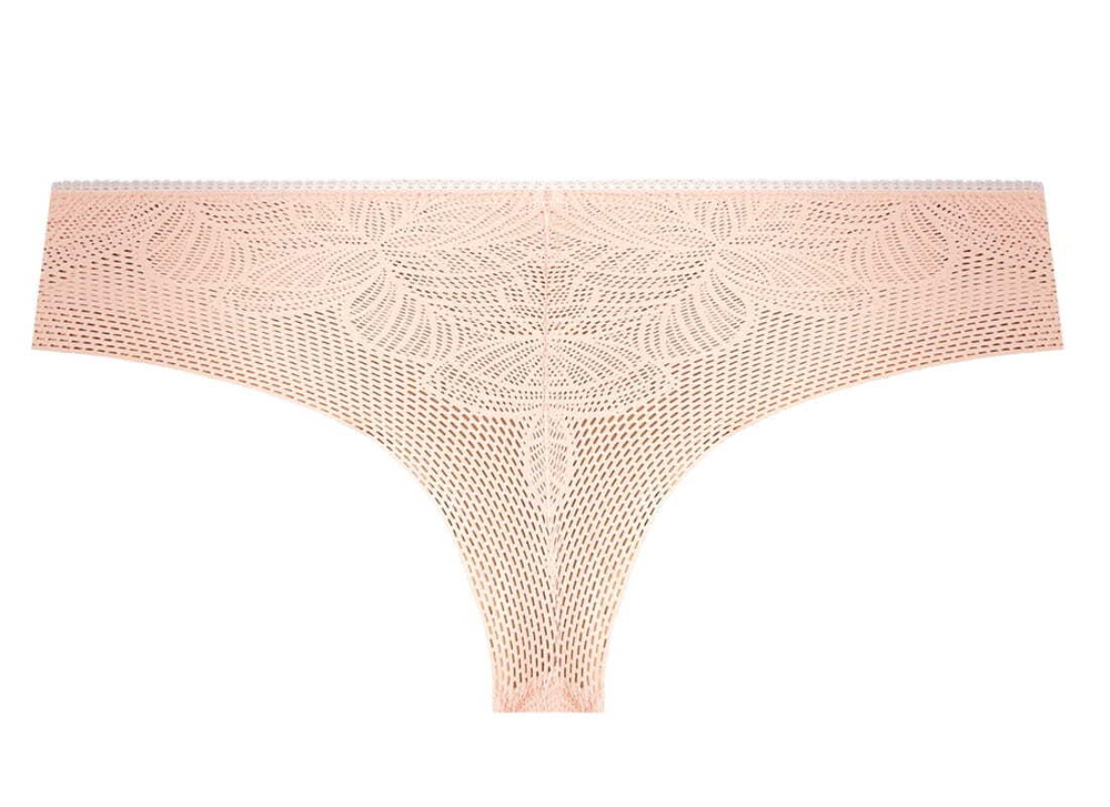 Трусики-бразилиана Coco с растительным рисунком (Размер: M) (Цвет: пудровый)