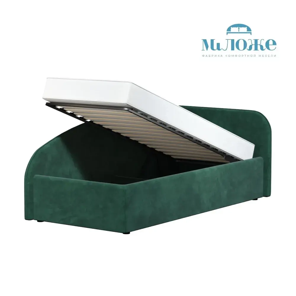 Кровать Элис 90х200 Мятный Зеленый Правый Угол