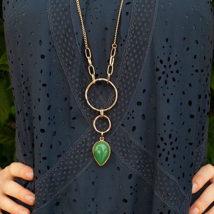 Колье Fiore Luna GREEN AVENTURINE LN3171-5 G/G