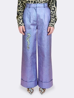 Брюки из денима с вышивкой OLA OLA