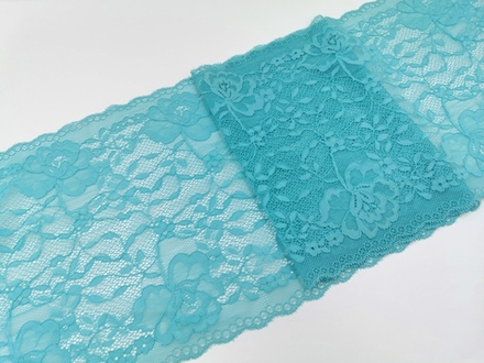 Эластичное кружево, 23 см, светлая бирюза, (Арт: EK-2140), м