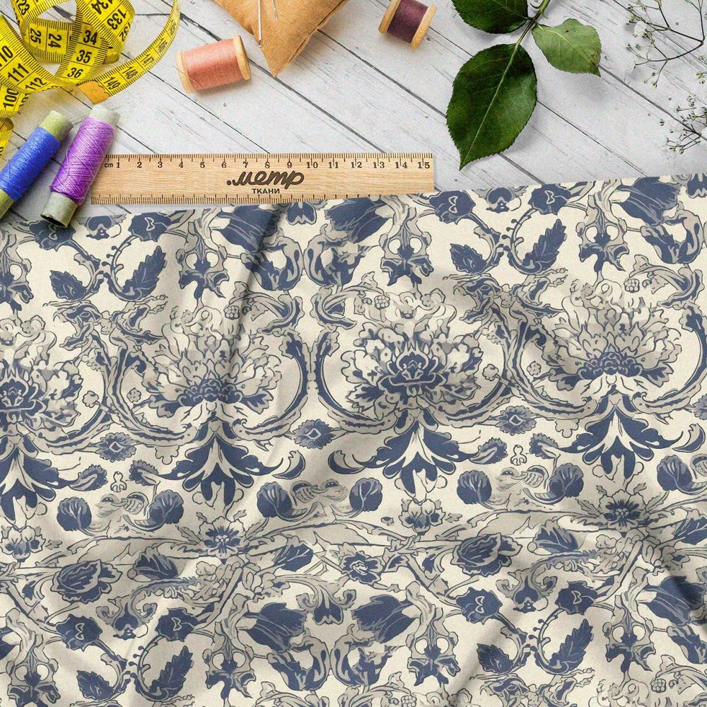 Ткань премиум мембрана цветочная архаика