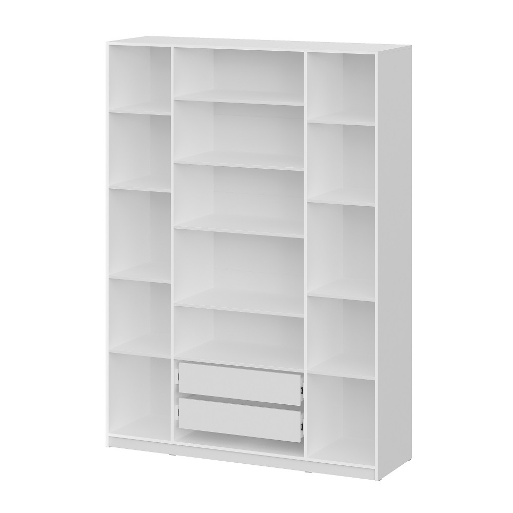 Шкаф распашной с наполнением (13 полок + 2 ящика) ШК 5 (1600), Белый