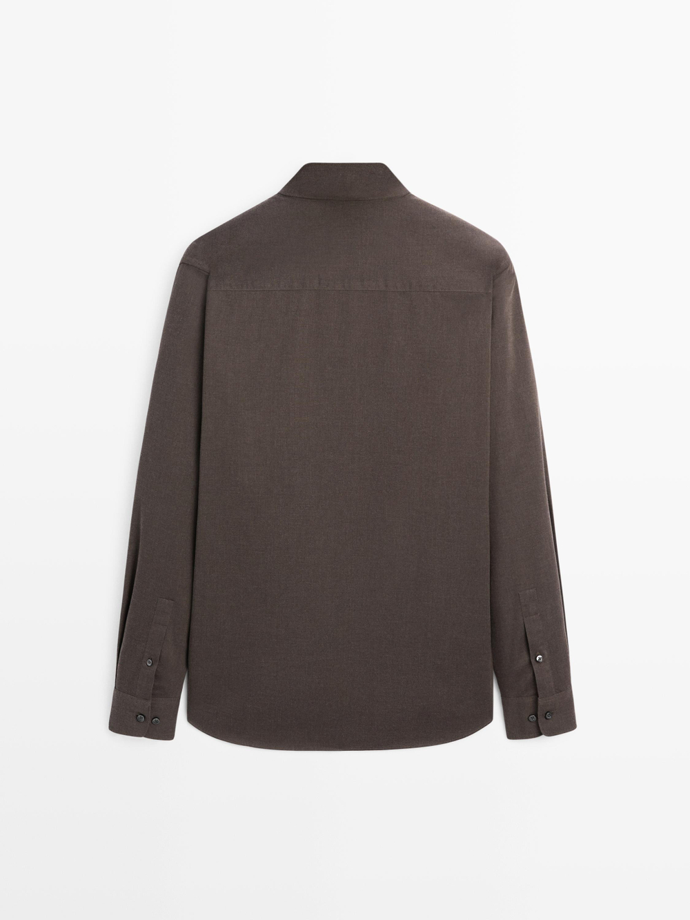 Massimo Dutti Меланжевая рубашка облегающего кроя из твила, коричневый