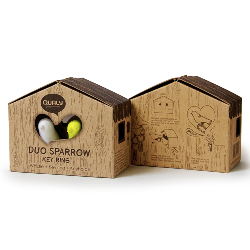 Держатель для ключей duo sparrow, коричневый/белый/розовый