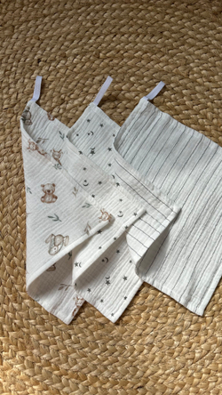 Салфетки из муслина 25*25 (набор 3шт)