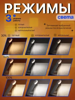 Лампа для чтения на прищепке