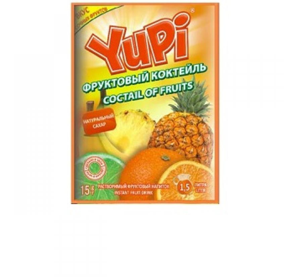 Раств. напит. "YUPI" Фруктовый коктейль (15гр*24шт*6бл)