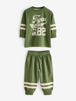 Пижама для мальчика Next 399-482, 3 шт., Зеленый, Сиреневый, Кирпичный