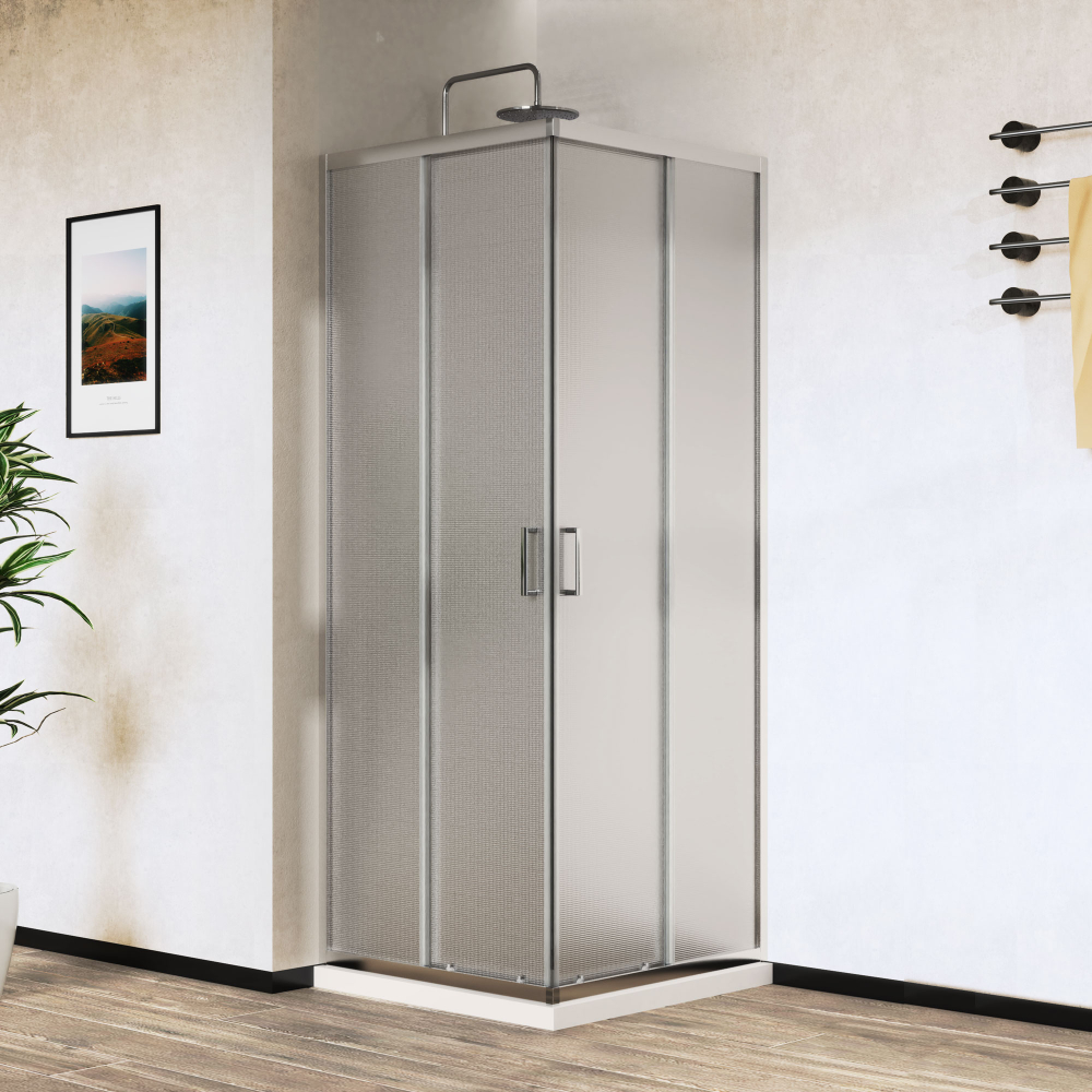 Душевой уголок Сити (City) Vincea VSS-5CT800MT, 800*800, хром, стекло текстурное