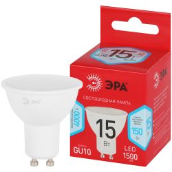 Лампа светодиодная ЭРА RED LINE LED MR16-15W-840-GU10 R 15Вт софит нейтральный белый свет GU10 | Лампы cветодиодные Точечные (Софиты) (MR, PAR)