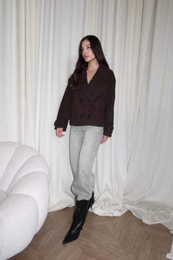 Пальто двубортное, укороченное