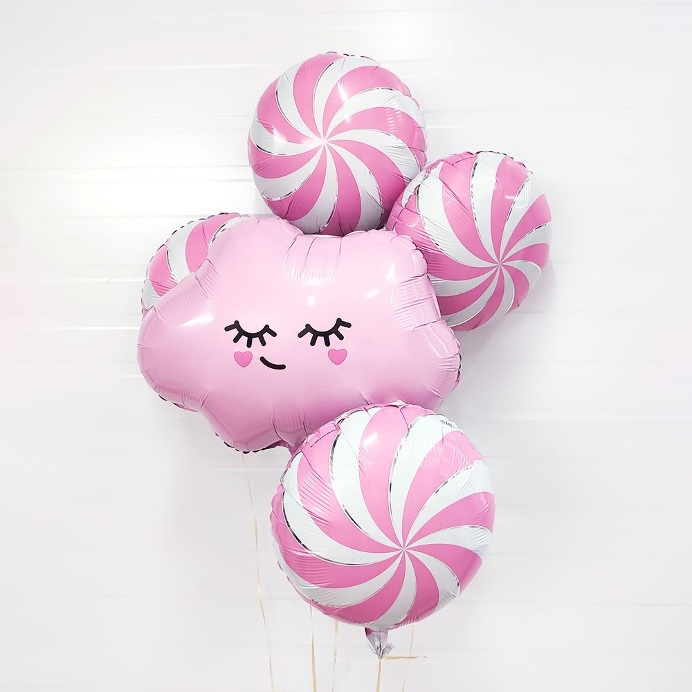 Шар (18"/46 см) Круг, Леденец, Розовый 1 шт.