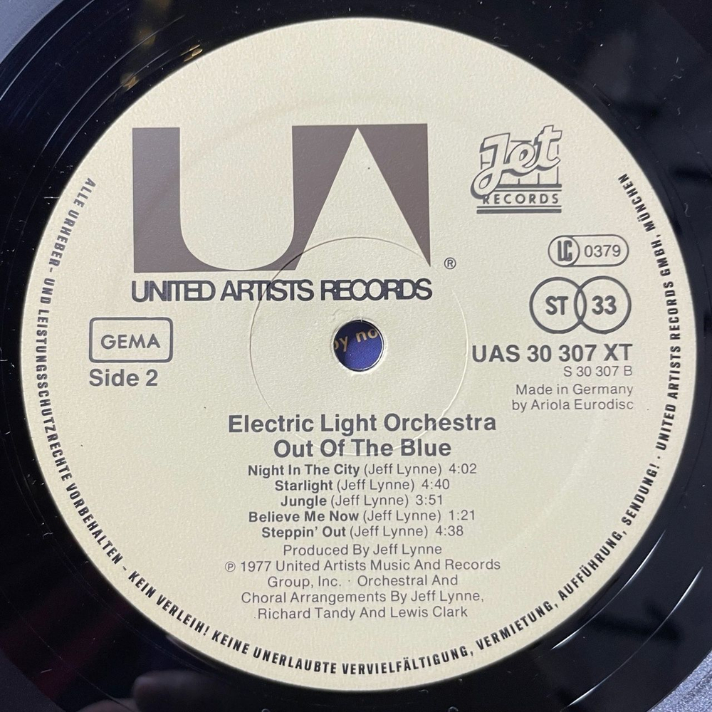 Винтажная виниловая пластинка LP Electric Light Orchestra Out Of The Blue (Germany 1977) (Постер, Игрушка)