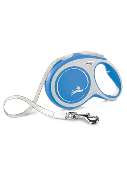 Поводок-рулетка Flexi New Comfort L. Лента 8 м. для собак до 50 кг. Синий