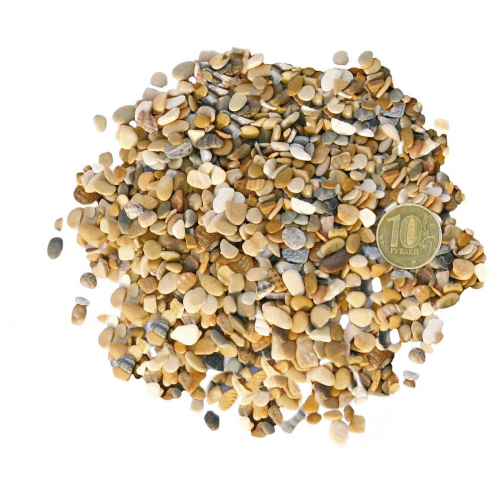 Грунт "Наутилус" каспий (галька с ракушкой) №2, 3-7мм, фасовка 10кг