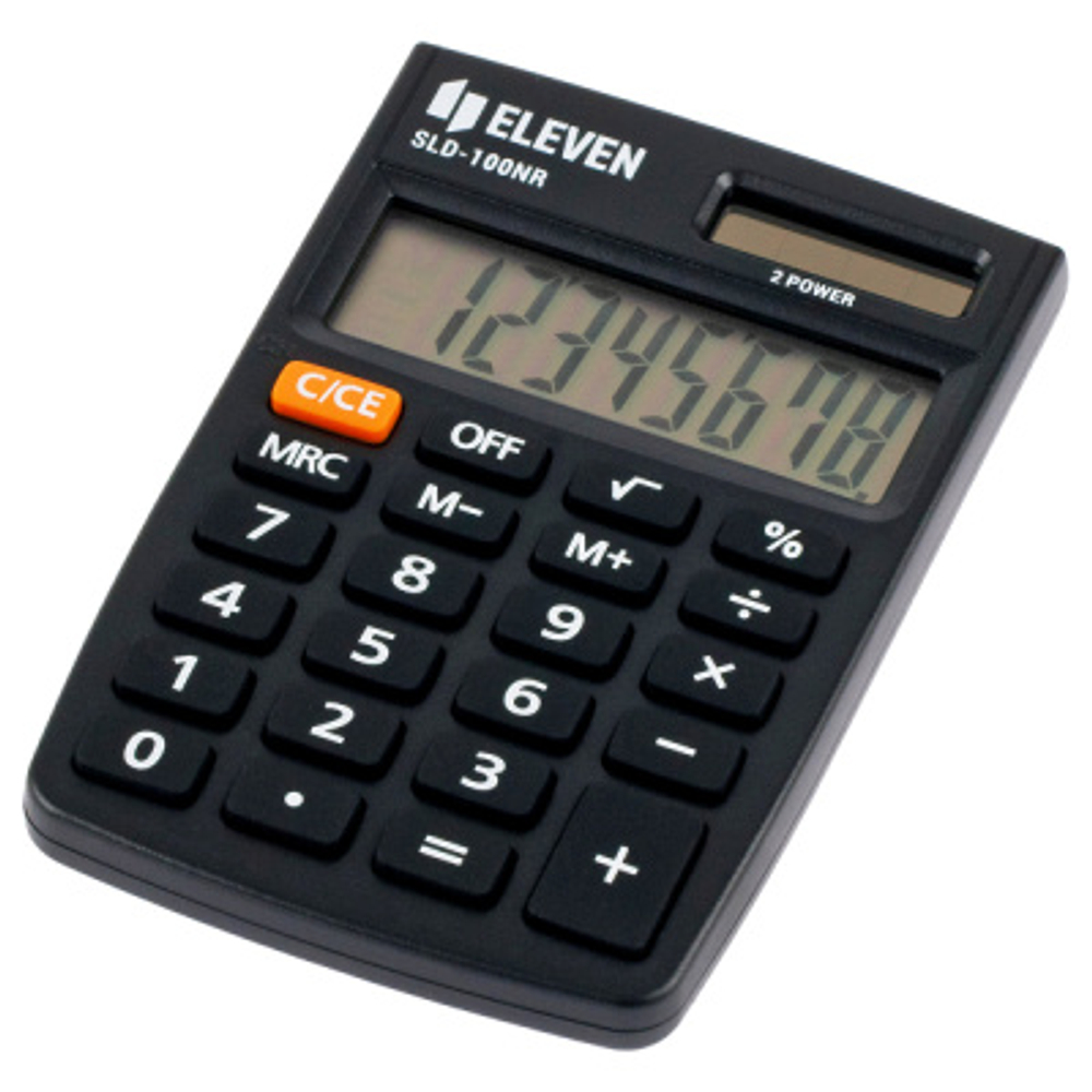 Калькулятор карманный Eleven SLD-100NR, 8 разрядов, двойное питание, 58*88