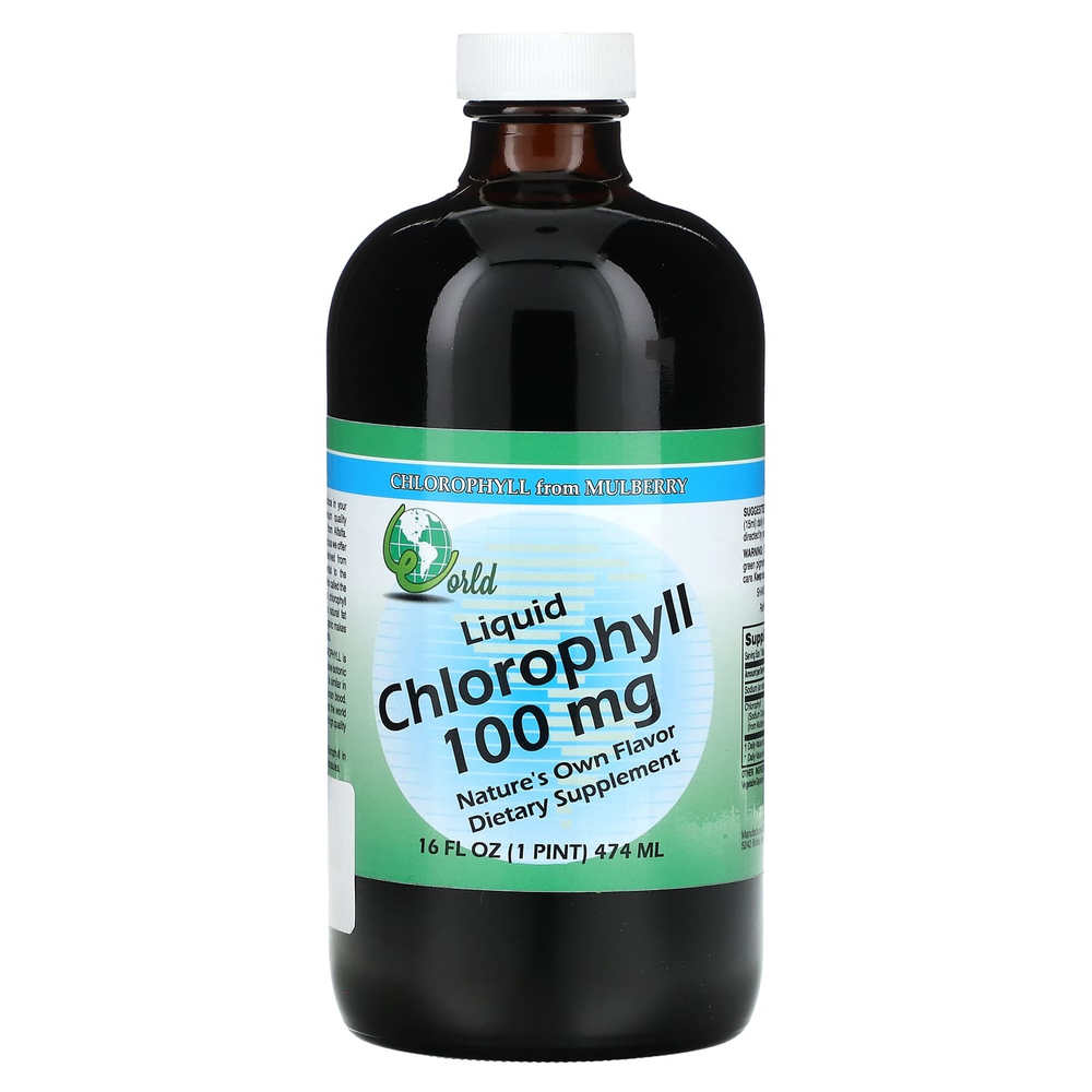 World Organic, жидкий хлорофилл, 100 мг, 474 мл (16 жидк. унций)