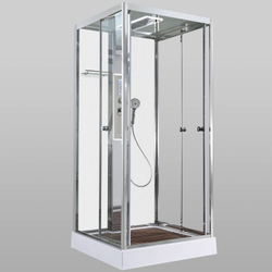 Душевая кабина AvaCan (АваКан) Z1910LEDMT с низким поддоном, с ГМ, с электрикой и LED освещением, 100х100х220