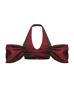 Драпированный укороченный топ из тафты