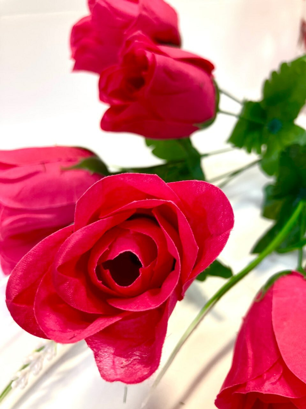 Цветы искусственные Розы красные 50см