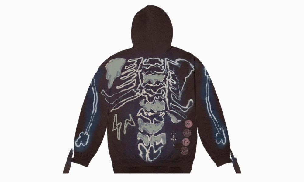 Travis Scott Cactus Jack For Fragment Skeleton Graffiti Full Zip Hoodie "Multi"