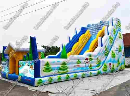 Детский надувной батут-горка "Весёлая горка" 15*7*9 м