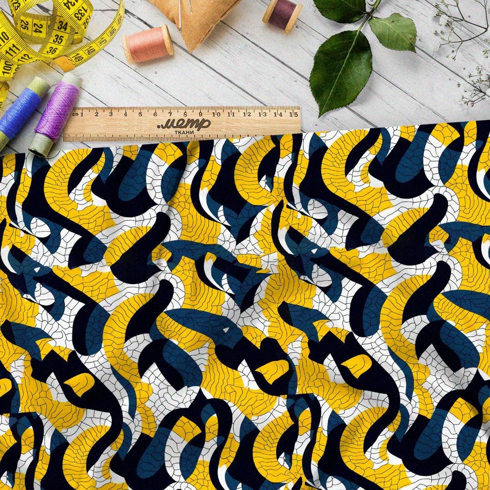 Ткань премиум флис морской водоворот впечатлений