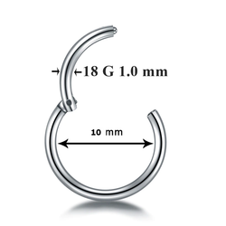 Кольцо-кликер с замком 10 мм толщиной 1 мм для пирсинга. Медицинская сталь