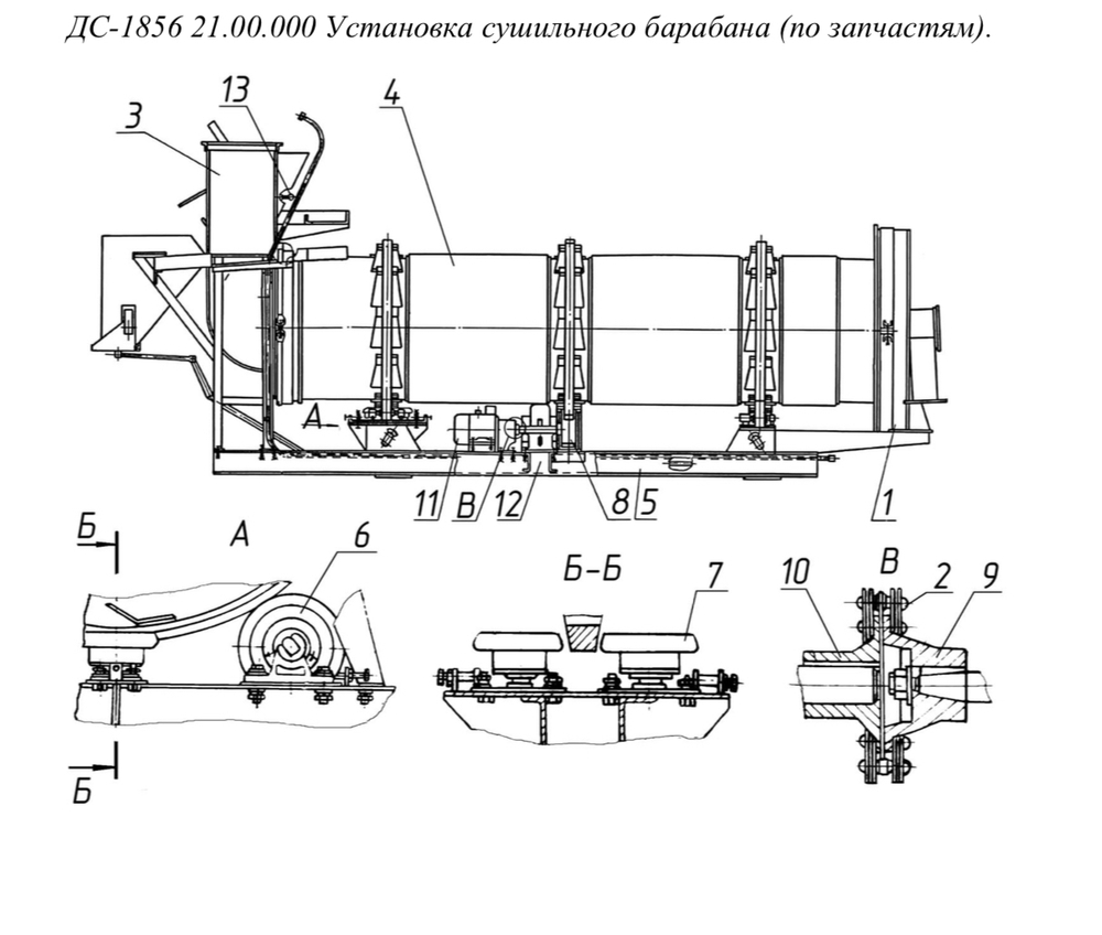 ДС-1856 21.00.000 Установка сушильного барабана