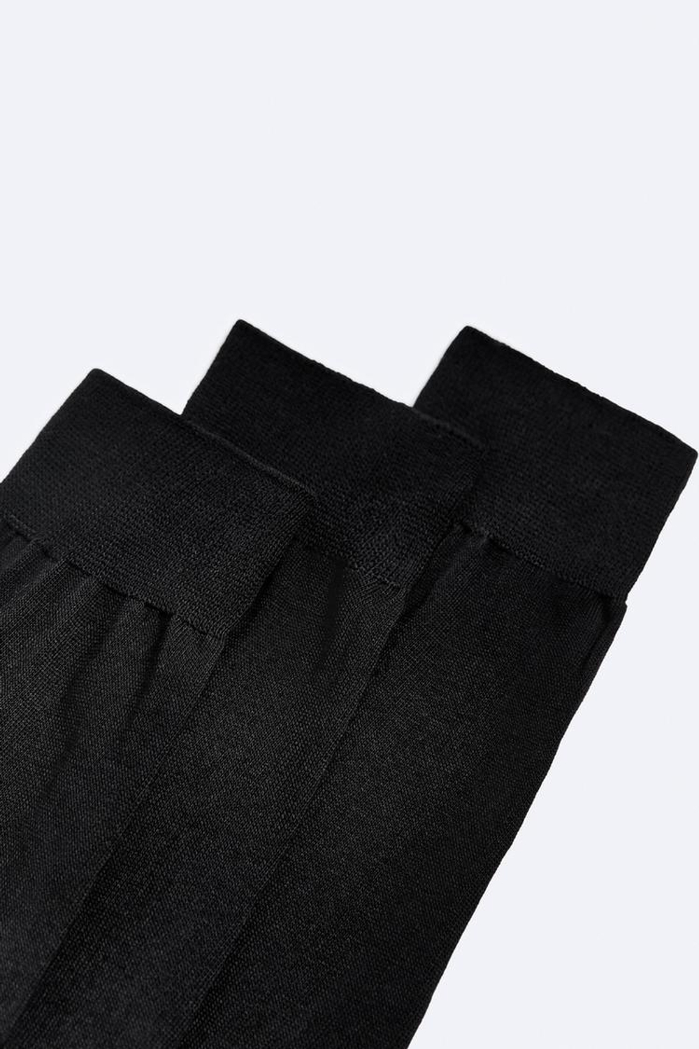 ZARA НАБОР ИЗ ТРЕХ ПАР НОСКОВ ИЗ ПРОЧНОГО ХЛОПКА, ЧЕРНЫЙ