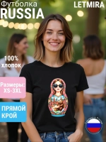 Футболка с принтом Матрёшка