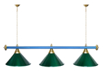 Лампа STARTBILLIARDS 3 пл. (плафоны зеленые,штанга золотая,фурнитура золото)
