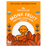 SweetLeaf Stevia, Органический подсластитель в гранулах Monk Fruit, 80 пакетиков, 64 г (2,26 унции)