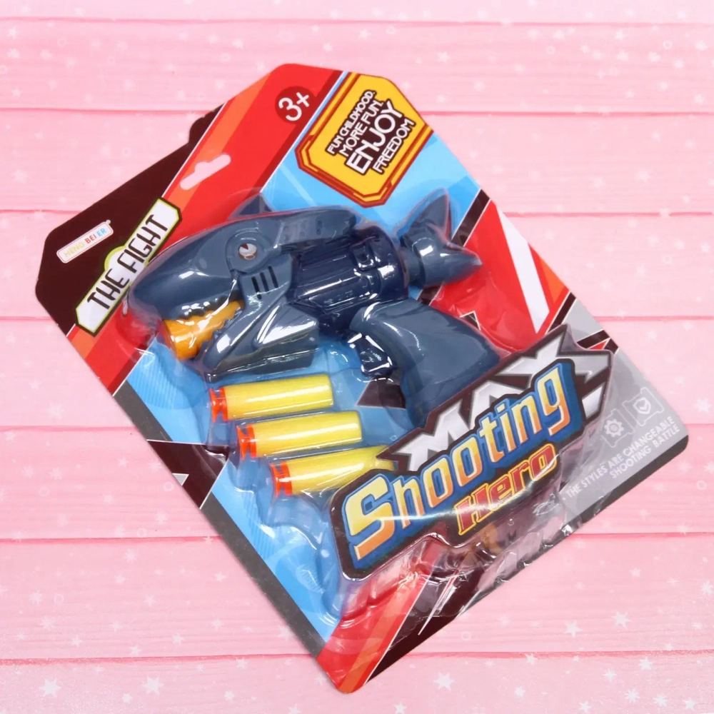 Пистолет «Акула» с мягкими пулями, 4 предмета, 16*21*4 см